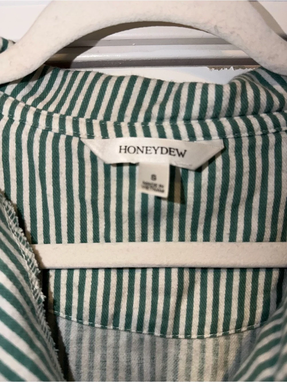 Honeydew Striped Button Up Pajama Top